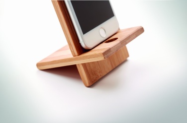 Logo trade promotional product photo of: Bamboo phone stand/ holder WHIPPY