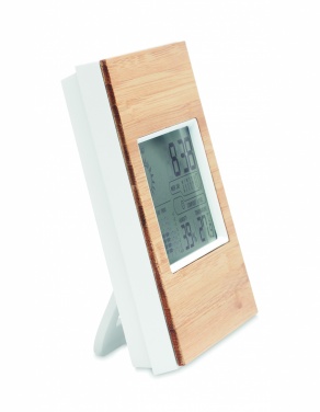 Logo trade promotional giveaway photo of: Weather station bamboo front TURKU