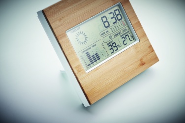 Logotrade promotional items photo of: Weather station bamboo front TURKU