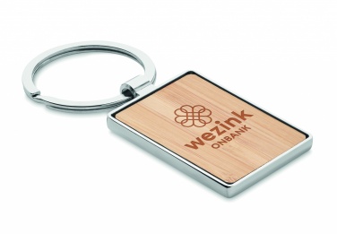 Logotrade advertising product picture of: Rectangular key ring bamboo WEST