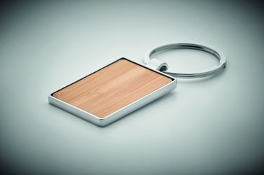 Logotrade promotional giveaway picture of: Rectangular key ring bamboo WEST