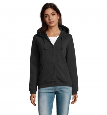 Logo trade promotional items image of: SPIKE WOMEN ZIP HOOD SWEAT