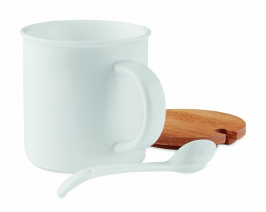 Logo trade promotional items picture of: Porcelain mug with spoon