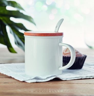 Logotrade promotional item picture of: Porcelain mug with spoon