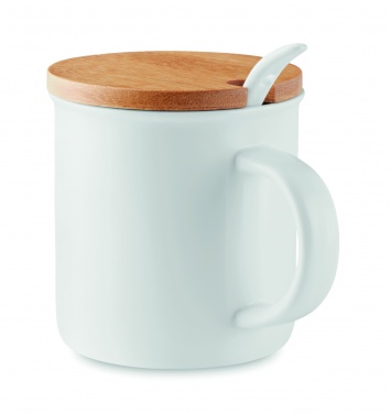 Logo trade corporate gift photo of: Porcelain mug with spoon