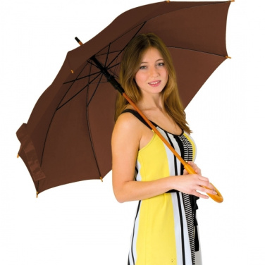 Logo trade business gift photo of: Wooden automatic umbrella NANCY