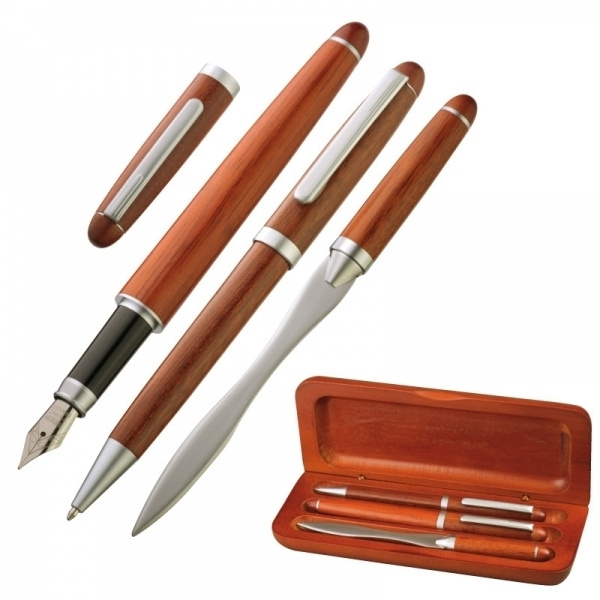 Logotrade promotional items photo of: Rosewood writing set BANGKOK