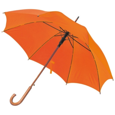 Logo trade corporate gifts image of: Wooden automatic umbrella NANCY