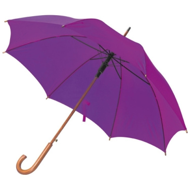 Logo trade promotional giveaways picture of: Wooden automatic umbrella NANCY