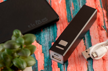 Logo trade promotional giveaway photo of: Metal power bank PORT HOPE 2200mAh