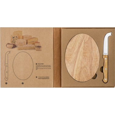 Logo trade promotional giveaways picture of: Cheese chopping board with knife GOUDA