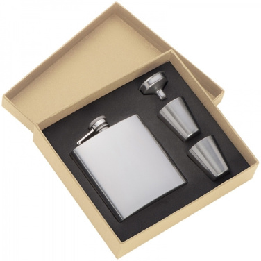 Logo trade promotional giveaways picture of: Hip flask with 2 shot glasses SANDVIKEN 170 ml