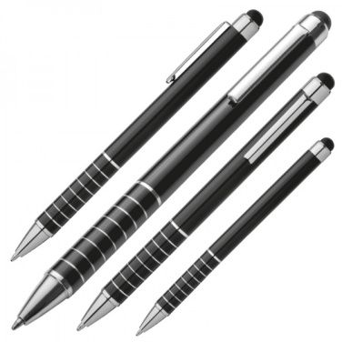 Logo trade promotional items image of: Metal ballpen with touch pen LUEBO