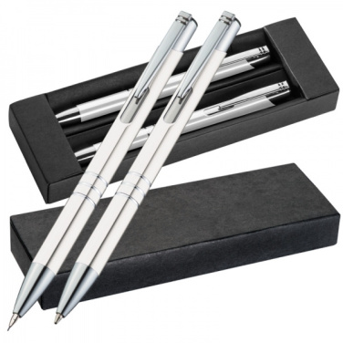 Logo trade advertising product photo of: Metal writing set CLAREMONT