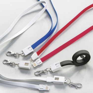 Logo trade promotional giveaway photo of: Lanyard with usb cable LE PORT