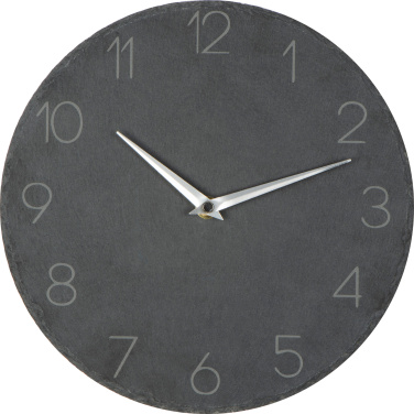 Logo trade promotional giveaways picture of: Slate wall clock GRAZ