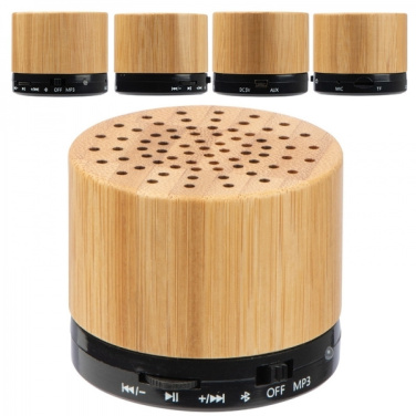 Logo trade promotional merchandise image of: Bamboo bluetooth speaker FLEEDWOOD