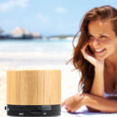 Logo trade promotional merchandise picture of: Bamboo bluetooth speaker FLEEDWOOD