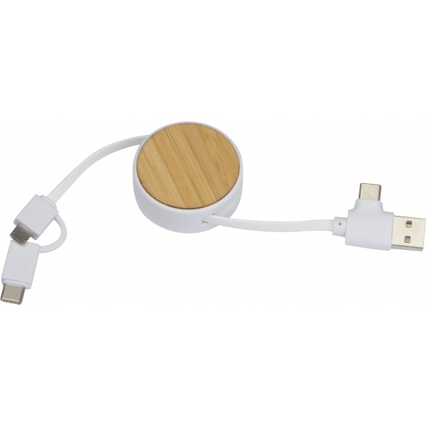 Logotrade promotional gifts photo of: Bamboo charging cable GRONINGEN