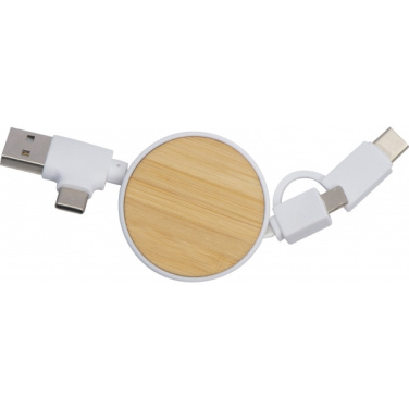 Logo trade advertising product photo of: Bamboo charging cable GRONINGEN