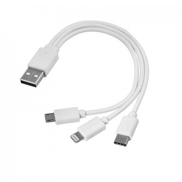 Logo trade promotional gift photo of: 3 in 1 USB cable type c + micro USB + lightning