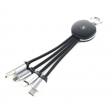 Logotrade promotional item picture of: 3in1 cable with enlighted logo for engraving, RXD-368