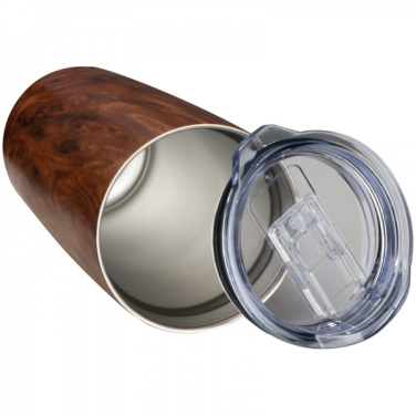 Logo trade promotional merchandise image of: Stainless steel mug with wooden look COSTA RICA 550 ml