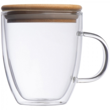 Logo trade promotional gifts image of: Double-walled glass cup GERTHE 350 ml