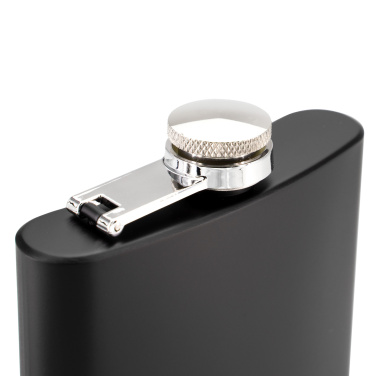 Logo trade promotional gifts image of: Hip flask OLYMPOS Schwarzwolf