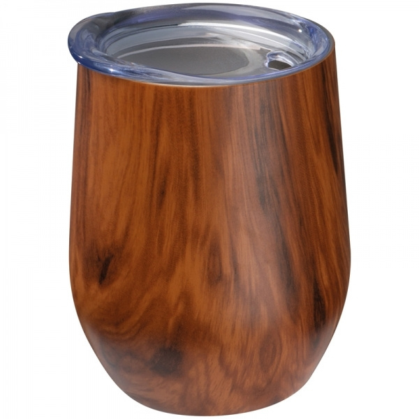 Logo trade advertising products picture of: Stainless steel mug with wooden look BRIGHTON 380 ml