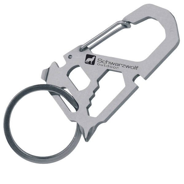 Logotrade corporate gift picture of: Multifunctional keychain ANTISANA Schwarzwolf