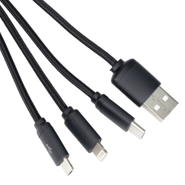 Logotrade advertising product picture of: 3in1 long cable with elighted logo for engraving, W201TG