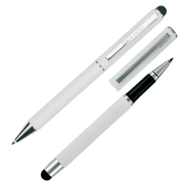 Logo trade promotional products picture of: Writing set ballpoint pen & roller soft touch CLAUDIE