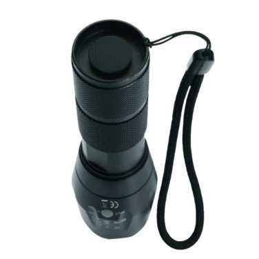 Logo trade promotional merchandise image of: Flashlight DELGADA Schwarzwolf