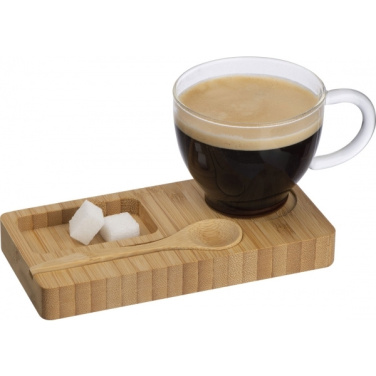 Logotrade promotional gift image of: Tray with cup and spoon FORMOSA 150 ml