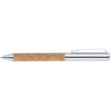 Logo trade promotional gift photo of: Twist-ballpen metal and cork LILLEHAMMER