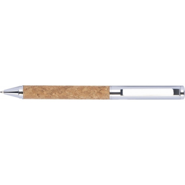 Logo trade promotional merchandise image of: Twist-ballpen metal and cork LILLEHAMMER