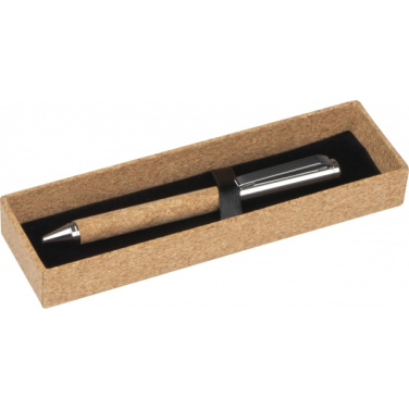 Logo trade promotional gifts picture of: Twist-ballpen metal and cork LILLEHAMMER