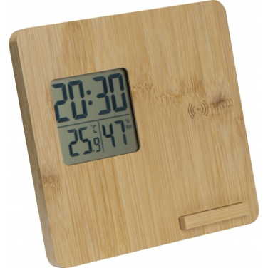 Logo trade promotional gift photo of: Bamboo weather station GRANADA