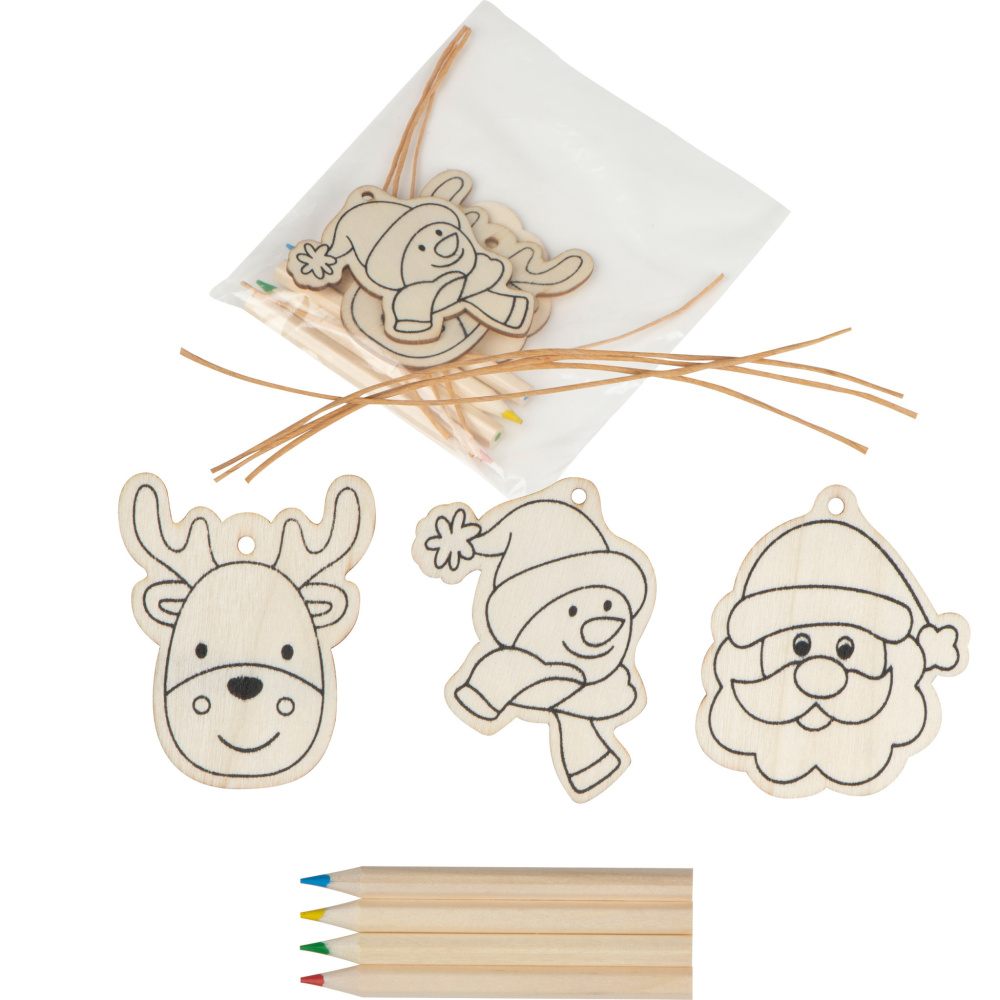 Logotrade promotional item picture of: Christmas tree tag painting set DRESDEN