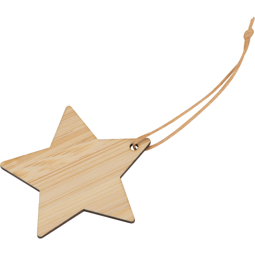 Logo trade promotional merchandise picture of: Bamboo star pendant FOGGIA