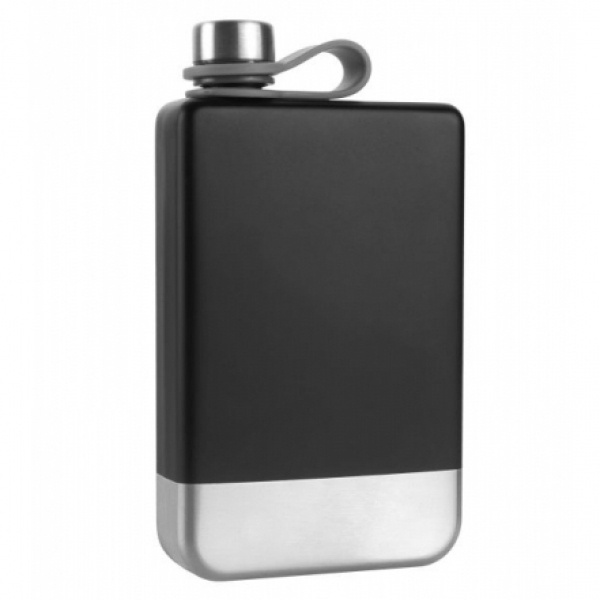 Logo trade promotional merchandise picture of: Hip flask HALTI Schwarzwolf