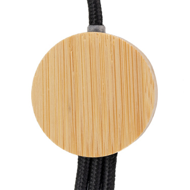 Logo trade corporate gifts picture of: 3-in-1 cable with elighted logo in a wooden casing, LH-ZMU06