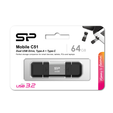 Logo trade business gift photo of: Pendrive Silicon Power Mobile - C51 3.2, 64GB