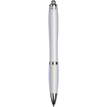 Logo trade promotional products image of: Curvy ballpoint pen with frosted barrel and grip