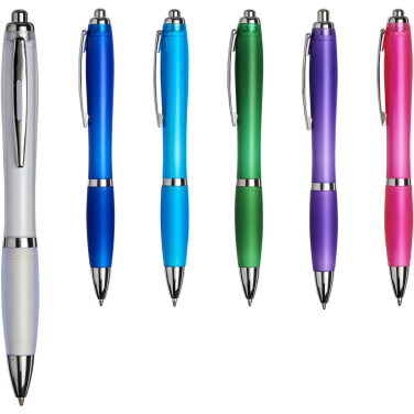 Logo trade promotional gift photo of: Curvy ballpoint pen with frosted barrel and grip