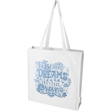 Logo trade promotional merchandise photo of: Florida 270 g/m² GRS recycled gusset tote bag 14L