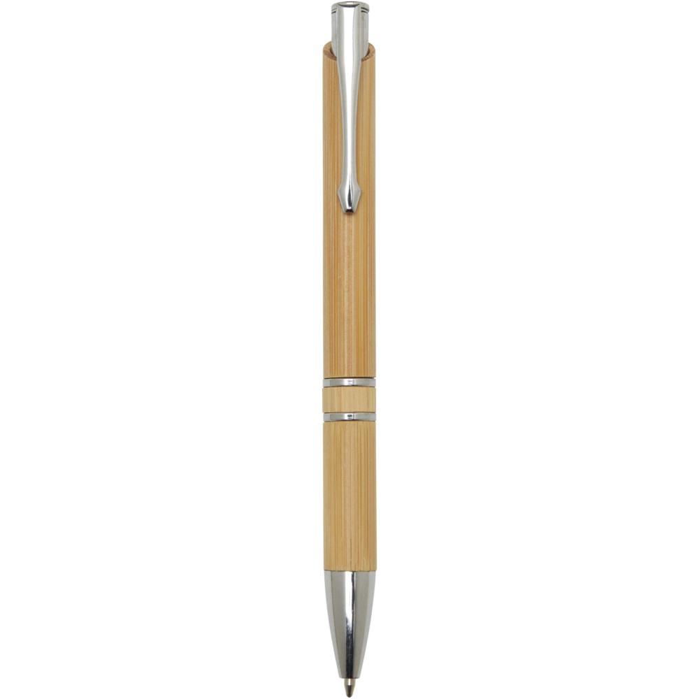 Logo trade promotional products image of: Wicker bamboo ballpoint pen