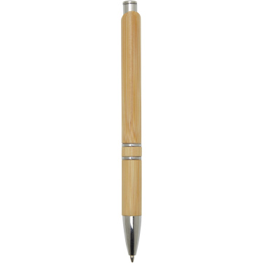 Logo trade corporate gift photo of: Wicker bamboo ballpoint pen