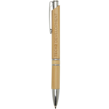 Logotrade advertising products photo of: Wicker bamboo ballpoint pen